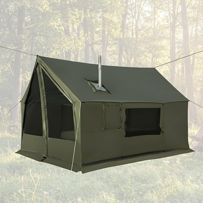 Soulchen Large Hammock Hot Tents with Stove Jack Portable Winter Wall Tent for Camping Waterproof &amp Windproof 4 Season Cabin for 2-3 Person Family Hiking Fishing Hunting Outdoor(No Pole)