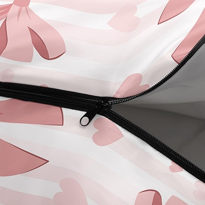 Pink Bow Sleeping BagGirly Princess Bowknot Camping Bag for Girls KidsPink and White Striped Lightweight Warm Portable Outdoor Indoor-Waterproof Cold Weather Resistant for Camping Hiking