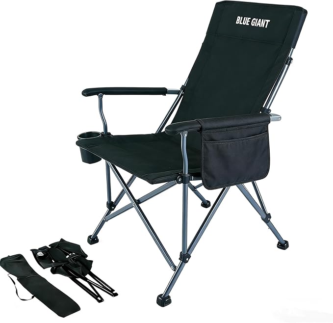 Reclining Folding Fishing ChairLightweight Beach Chair with Breathable Cushion Portable Outdoor Chair for Fishing Camping Beach &amp Travel (Black)