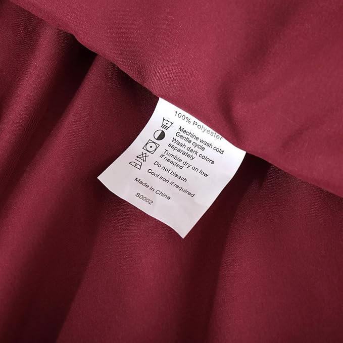 ROSGONIA Full Size Comforter Sets for Girls Boys Kids Dark Red 3pcs Comforter Full Size (1 Comforter &amp 2 Pillowcases) Lightweight Dorm Bedding Sets