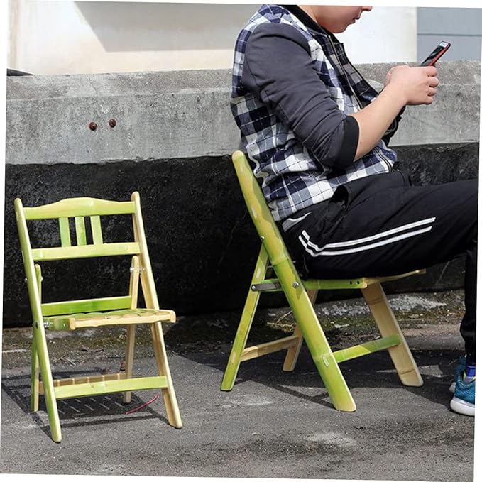 Totority Elegant Bamboo Chair Study Back-Rest Easy Folding for Storage for Outdoor Activities Home Decor