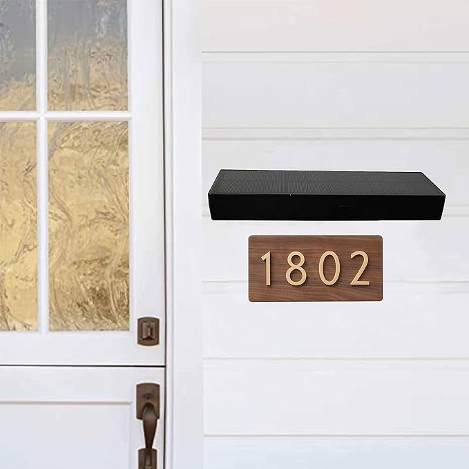 Solar Lights Outdoor for House Numbers - Black Adjustable Outdoor Solar Light for Address Sign Plate - Wall Light for HomeGardenPatio and Yard