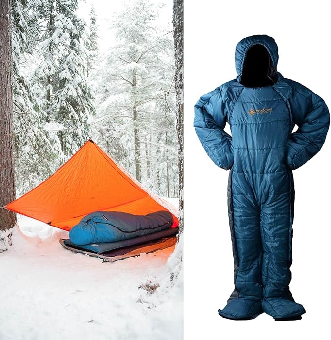 Wearable Sleeping Bag - Ultralightes Thermal Shell Windproof Cold Protection Human Cocoons Night | Mountain Basecamp Sleep Shelter Stop Alpine Snow Treks Rest Spot Use for Hiking Camping Climbing