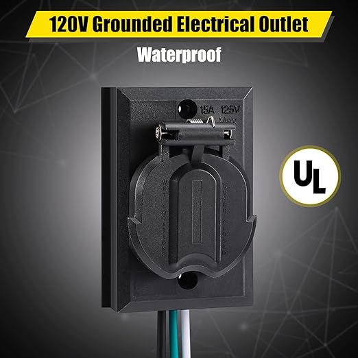 3 Packs Lamp Post Outlet 125V 15A Grounded Electrical Outlet Energy Saving Light Pole Plug for Outdoor Lamp Post and Poles Energy Saving and Weather Resistant UL Listed Black