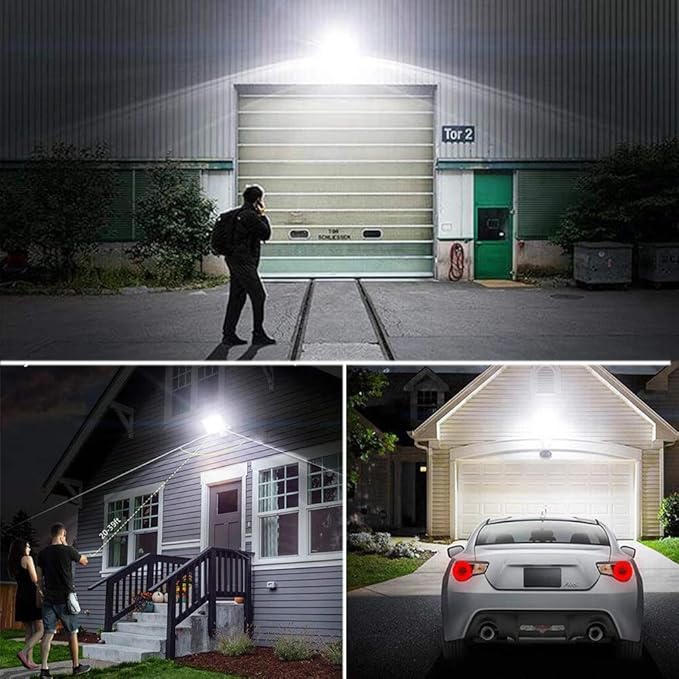 Security Lights Outdoor Flood Lights Hardwired AC Power Motion Sensor/Dusk to Dawn/ 6Hrs/Eco Dim 4 Working Modes 280W Equiv. 5000K Exterior Security Floodlight for Yard/Garage/Patio 2Pack