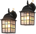 Dawn to Dusk Sensor Outdoor Wall Light Fixtures Waterproof Anti-Rust Exterior Lighting Fixtures Black Outdoor Wall Lantern for Porch Patio Front Door Garage House -2 Pack