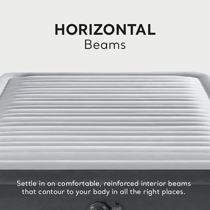 Intex 64413ED Dura Beam Elevated Fiber Tech Soft Air Mattress Bed w/Built in Pump &amp Portable Storage Case for Travel and Camping Queen (2 Pack)