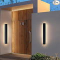 Upgrade Widened 2 Pack Long LED Outdoor Wall Light 31.4inch Black Modern Wall Sconces 31W 3000K Warm White IP65 Waterproof Front Porch Lighting Fixture for Patio Garage Entryway Fence