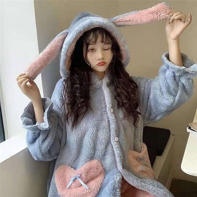 Warm one-piece blanket pajamas in autumn and winter cute shark capybara robe hooded coral velvet padded velvet home clothes.