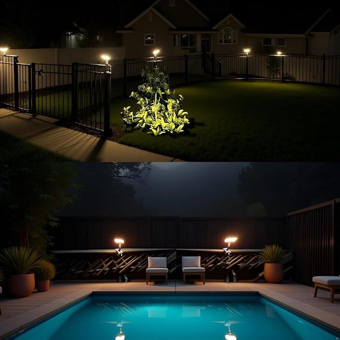 ASLIDECOR Solar Clip On Lights Outdoor Motion Sensor Security Light 92 LED with 600LM Brightness and 3 Modes Waterproof Fence Clip Light for Deck Gutter TentCampingCamper Awning(2)
