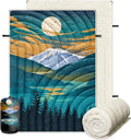 Outdoor Camping BlanketWarm Thick Camp Blankets with Sherpa Lining Soft Fleece Camping Blanket Puffy Camping Quilt for Cold Weather Traveling Stadium Hiking Picnics