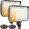 2Pack Dusk to Dawn Outdoor 60W LED Flood Light with Knuckle &amp Plate Mount 3000K/4000K/5000K Color Selectable ETL Commercial LED Security Lighting