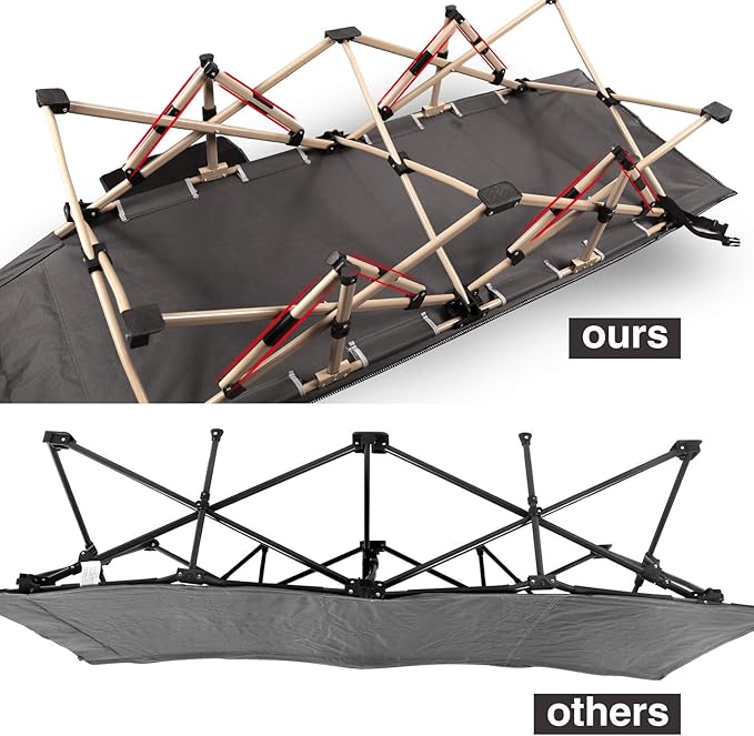 REDCAMP Oversized Camping cots for Adults 500lbs Extra Wide Sleeping Cots Tall Sleeping Cots Heavy Duty XL Cots Portable for Outdoor Indoor Office Grey