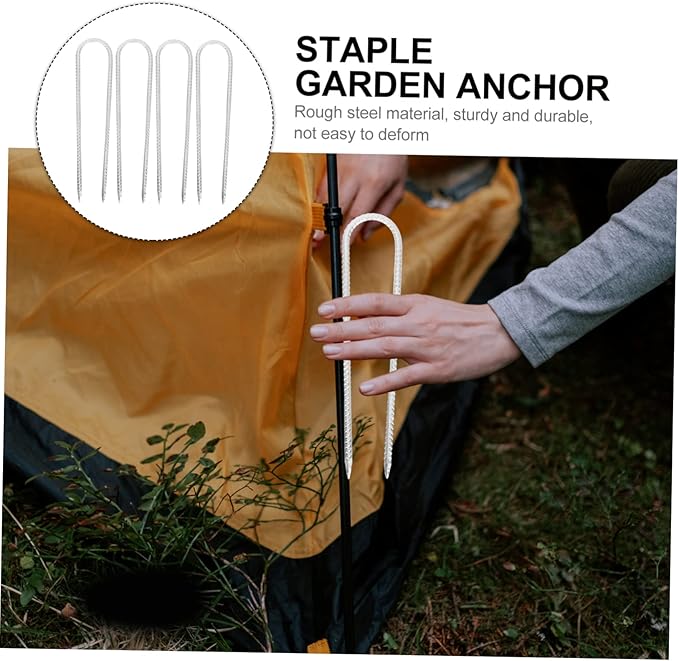 4Pcs Steel Stakes for Trampoline Heavy Duty Ground Nails Garden Anchors for Secure Camping Tent Canopy Fixation Enhanced Stability for Jumping