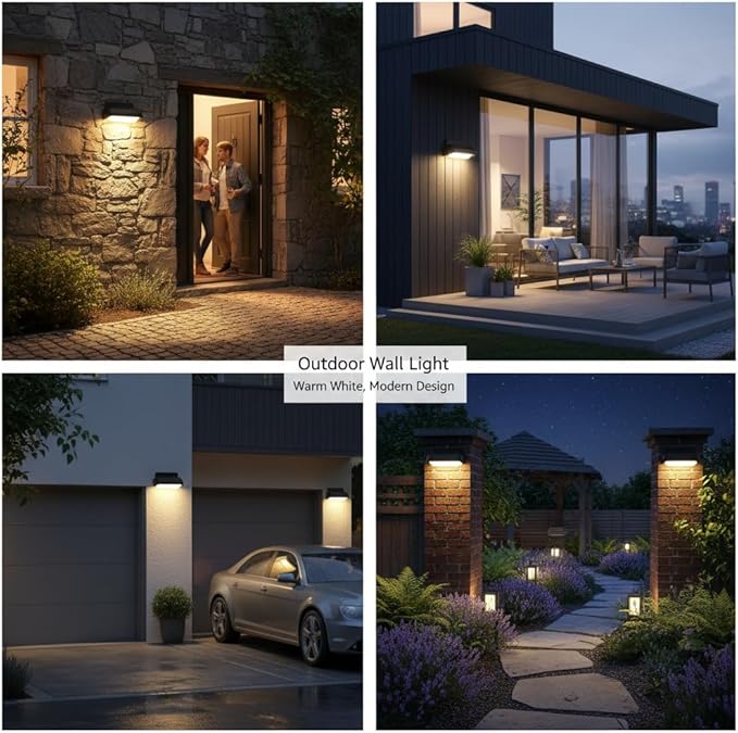 Modern Wall Sconce Outdoor Porch Light Waterproof Patio Lamp LED Wall Light Fixture Aluminum 13W 3000K Front Door Lamp for Indoor &amp Outdoor use Garden Yard 2 Pack