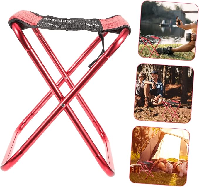 POPETPOP Portable Folding Stool Multi-Function Lightweight Camping Chair Oxford Easy to Carry