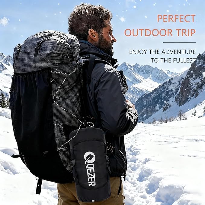 Ultralight Down Sleeping Bag for Adults - 600 Fill Power Cold Weather Backpacking Camping Hiking