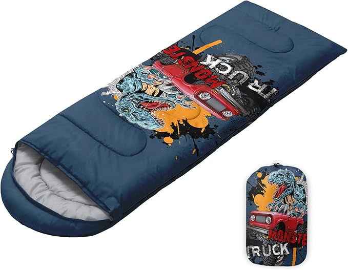 Sleeping Bags for Adults Youth Kids3D Printing Camping Sleeping Bag for Girls Boys Lightweight Waterproof Cold/Warm Weather Sleeping Bag for 3 Seasons