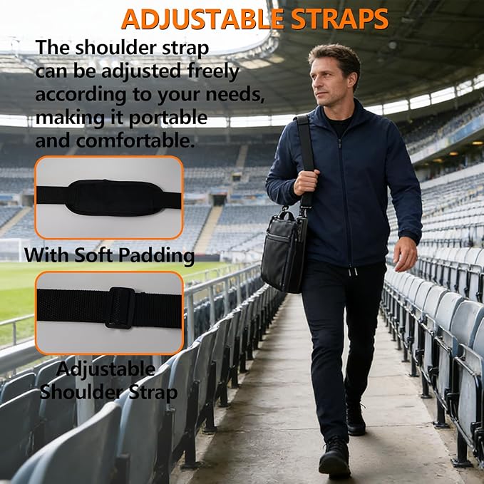 Portable Stadium Chair with Back Support and Cushion Wide Padded Bleacher Seat - Foldable Comfort for Sporting Events Concerts and Outdoor Games