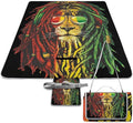 Lion of Judah Rasta Reggae Art Waterproof Outdoor Picnic Blanket Sandproof Beach Mat for Camping Hiking Grass Travelling