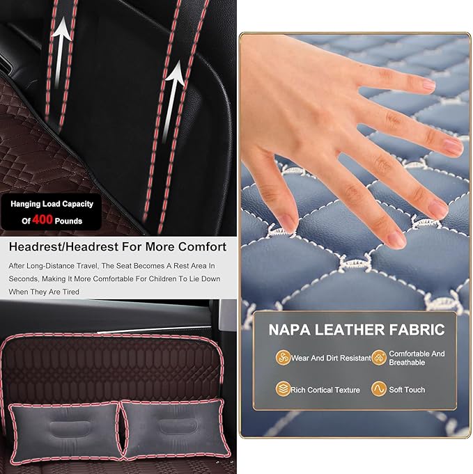 TXGJWRA Foldable Car Mattress Mattress Pads Camping Mattress Travel for Sleeping Non-Inflatable Double-Sided Folding MattressBackseat Air Mattress for Truck SUV UniversalC(咖啡色)