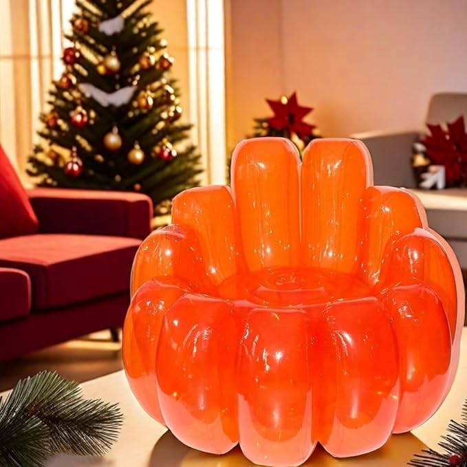 Jelly Inflatable ChairJelly Chair Collection Inflatable Jello Blow Up for Indoor Outdoor Camping Party Beach Hiking Yard (Orange)