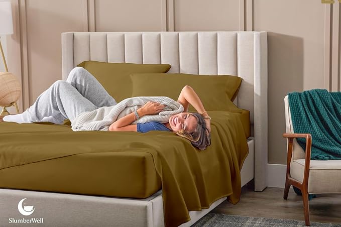 SlumberWell 4 Piece Luxury Soft Microfiber Fitted Bed Sheet Set for Campers 6 to 12 Inch Deep Pocket RV Bunk 35 x 79 Taupe