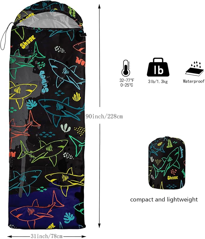 QOOMO Camping Sleeping Bags3 Season Warm &amp Cool WeatherLightweightWaterproof Sleeping Bags for Adults &amp KidsTravelingand OutdoorsCamping Gear Equipment