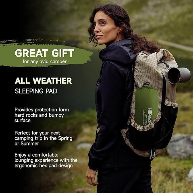 HiiPeak Sleeping Pad for Camping- Ultralight Inflatable Sleeping Mat with Built-in Foot Pump &amp Pillow Upgraded Compact Camping Air Mattress for Tent Backpacking Hiking