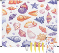 Waterproof Sandproof Beach Blanket 59''×68'' Multi-Color Shell Polyester Outdoor Picnic Blanket with 4 Stakes &amp Storage Bag for BeachCampingVacation White