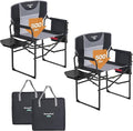 SUNNYFEEL Oversized Camping Directors Chair 500 LBS Heavy Duty Portable Folding Chair with Side Table Pocket for Beach FishingTripPicnicLawnConcert Outdoor Foldable Camp Chairs