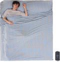 100% Cotton Sleeping Bag Liner with Full Length Zipper on 3 Sides Single/Double Adult Sleep Sack for Travel &amp Camping Multifunctional Travel Sheets (Unzipped 87”x87”) for Hotel Lightweight