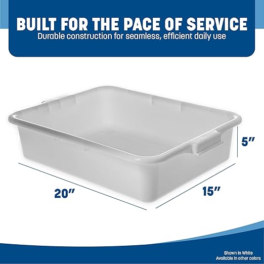 Carlisle FoodService Products N4401002 Comfort Curve™ Ergonomic Wash Basin Tote Box 5 Deep White (Pack of 12)