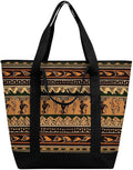 Insulated Shopping BagLarge Reusable Cooler Bags Bohemia Style Traditional African Pattern Printed Foldable Shopping BagTravel Waterproof Shoulder Bag