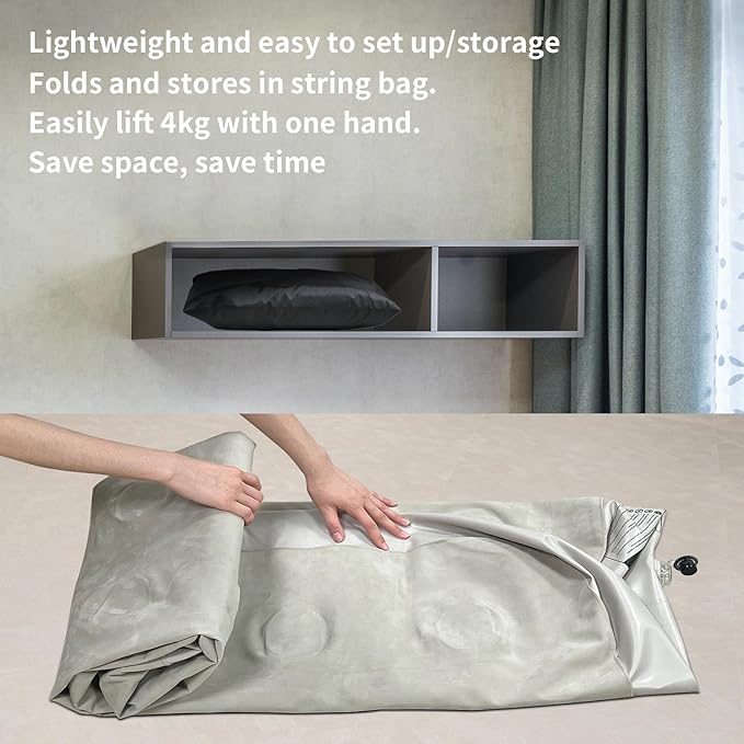 Twin Air Mattress with Fast Inflating Pump Blow up Mattress of Wave Flocked Top Durable Air Bed for Home Camping &amp Guests 8in Bed Height – 500lb Weight Capacity