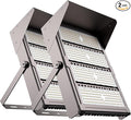 Upgrade 500W LED Flood Light Outdoor with Brim 75000Lm Led Stadium Light with Adjustable Bracket IP65 AC100-277V Commercial Area Lighting for Backyard/Basketball Court-2Pack
