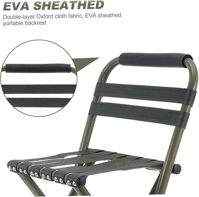 1pc Portable Folding Fishing Chair Lightweight Breathable Outdoor Stool for Camping Beach and Fishing Non-Slip Support Compact Green Design