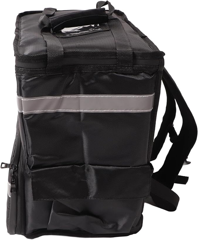 Insulated Pizza Delivery Backpack Large Capacity Reusable Pizza Delivery Bag Catering Bags Reflective Strip for Bike Hot Cold Food