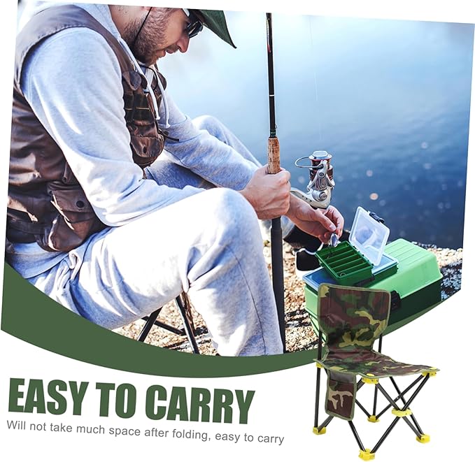 Folding Fishing Chair Portable Outdoor Fishing Stool Backrest Compact Design for for Camping Hiking