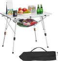 VEVOR Folding Camping Table Portable Roll Up Side Tables Lightweight Aluminum Beach Table for Outdoor BBQ Tailgating Picnic Travel (35 inch-Silver)