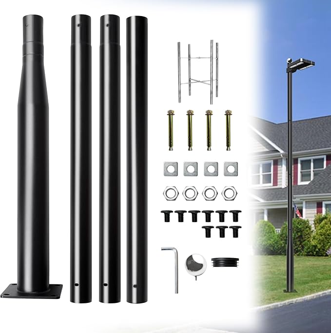 Street Light Pole 13FtStreet Light Poles for Outdoor Lighting Solar Street Light Pole Accessory for Street Patio Backyard Basketball Court Park