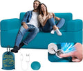 Inflatable Couch for Camping with Built-in Pump Portable Blow Up Sofa Multifunctional Inflatable Furniture has High-Pressure Resistant Fabric Suitable for Backyard Beach Music Festival Party (Blue)