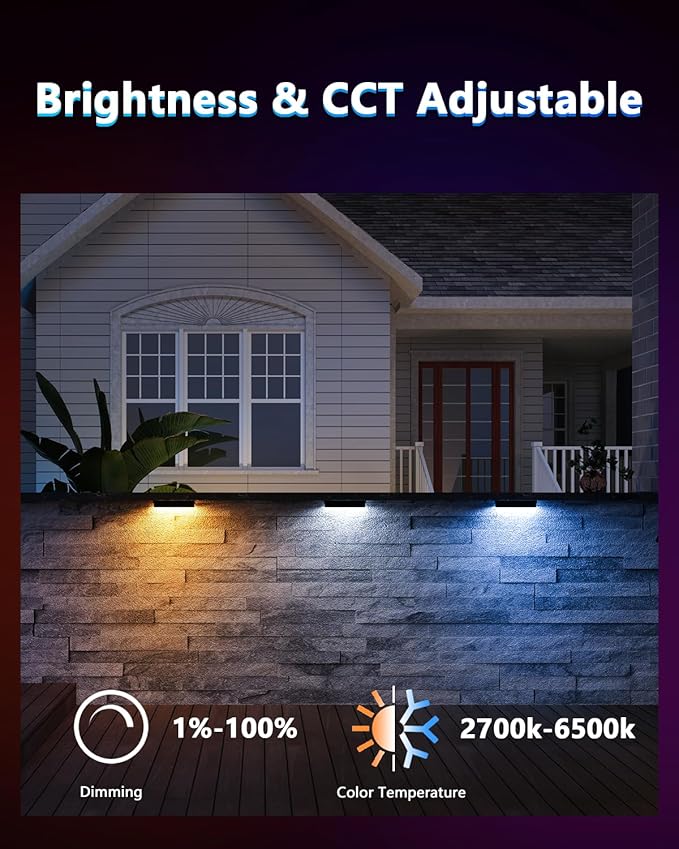 Teekuv 8 Pack 7 Inch RGB LED Hardscape Lighting 5W Smart Retaining Wall Lights 16 Million Colors with Remote Control IP65 Waterproof Landscape Paver Lights 12V AC/DC Low Voltage Outdoor Lighting