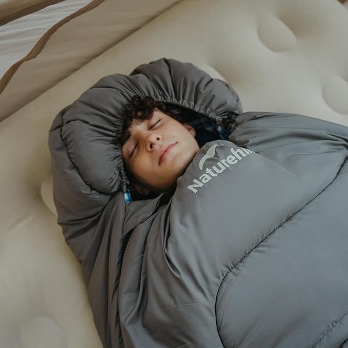 Naturehike Lightweight Compact Sleeping Bag 59℉/32℉ Envelope Ultralight Backpacking Sleeping Bag Portable Waterproof with Compression Sack for Cold&ampWarm Camping Traveling Hiking