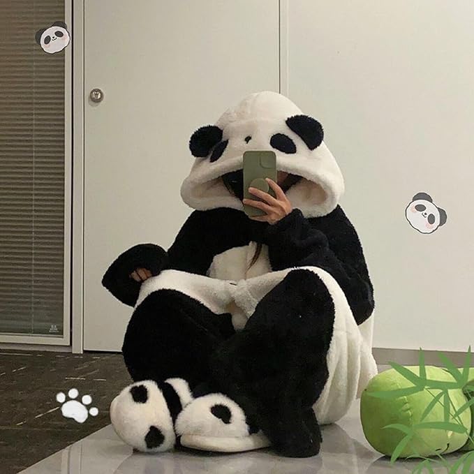 Warm one-piece blanket pajamas in autumn and winter cute shark capybara robe hooded coral velvet padded velvet home clothes.