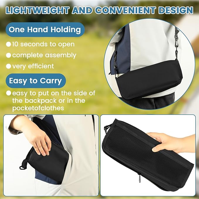 Camping Stool 12inch Portable Folding Stool with Carry Bag Weight Load 264lbs Portable Stool for Camping Fishing Hiking BBQ Travel Rest
