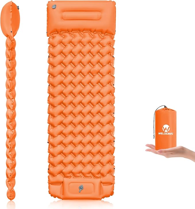 Sleeping Pad for Camping - 4” Thick Inflatable Camping Mat with Built-in Pump &amp Pillow Ultralight Self Inflating Camping pad Backpacking Sleeping Mat for Hiking Tent Traveling