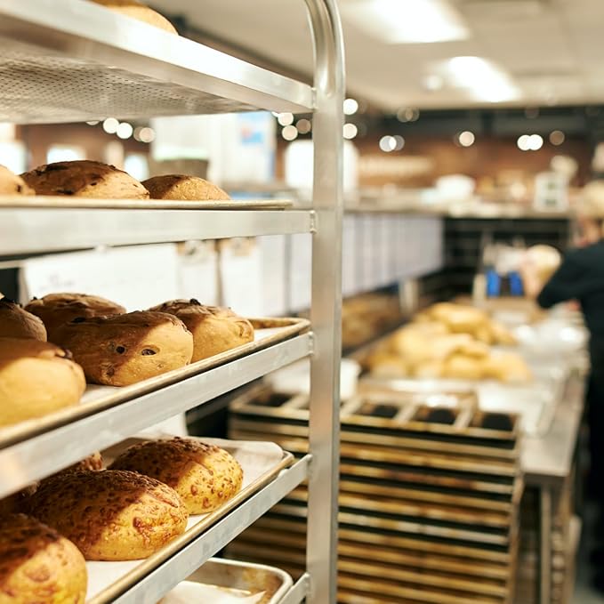 CURTA 20-Tier Heavy Duty Bun Pan Bakery Rack with 5 Wheels NSF Certified Heavy Duty 26 D x 20 W x 69 H Storage for Half &amp Full Sheets