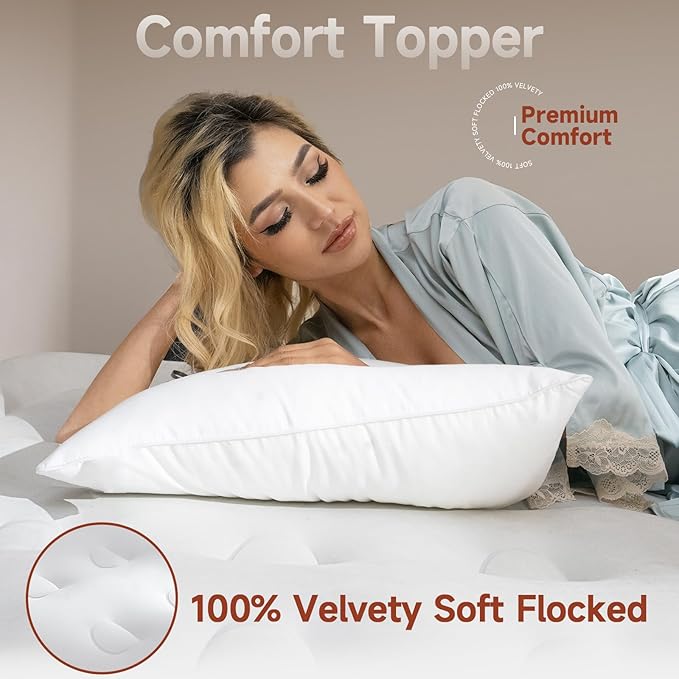 King-Size-Air-Mattress with Built-in Pump 18 inch High Luxury Thicken Sturdy Inflatable Mattress for Guests &amp Home Portable Blow up Mattress with Carry Bag Air Bed for Yoga &amp Movie