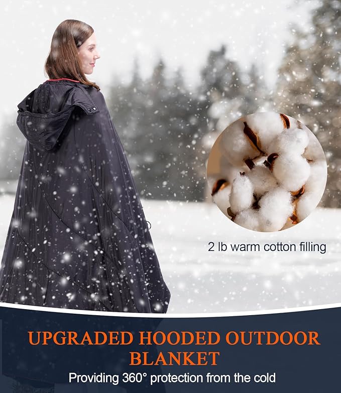 Outdoor Puffy Camping Blanket Lightweight Down Alternative Puffy Waterproof Stadium Blanket with Portable Bag Lightweight Camping Blanket for 2 People Cold Weather Sports Travel Car 79*54 inch